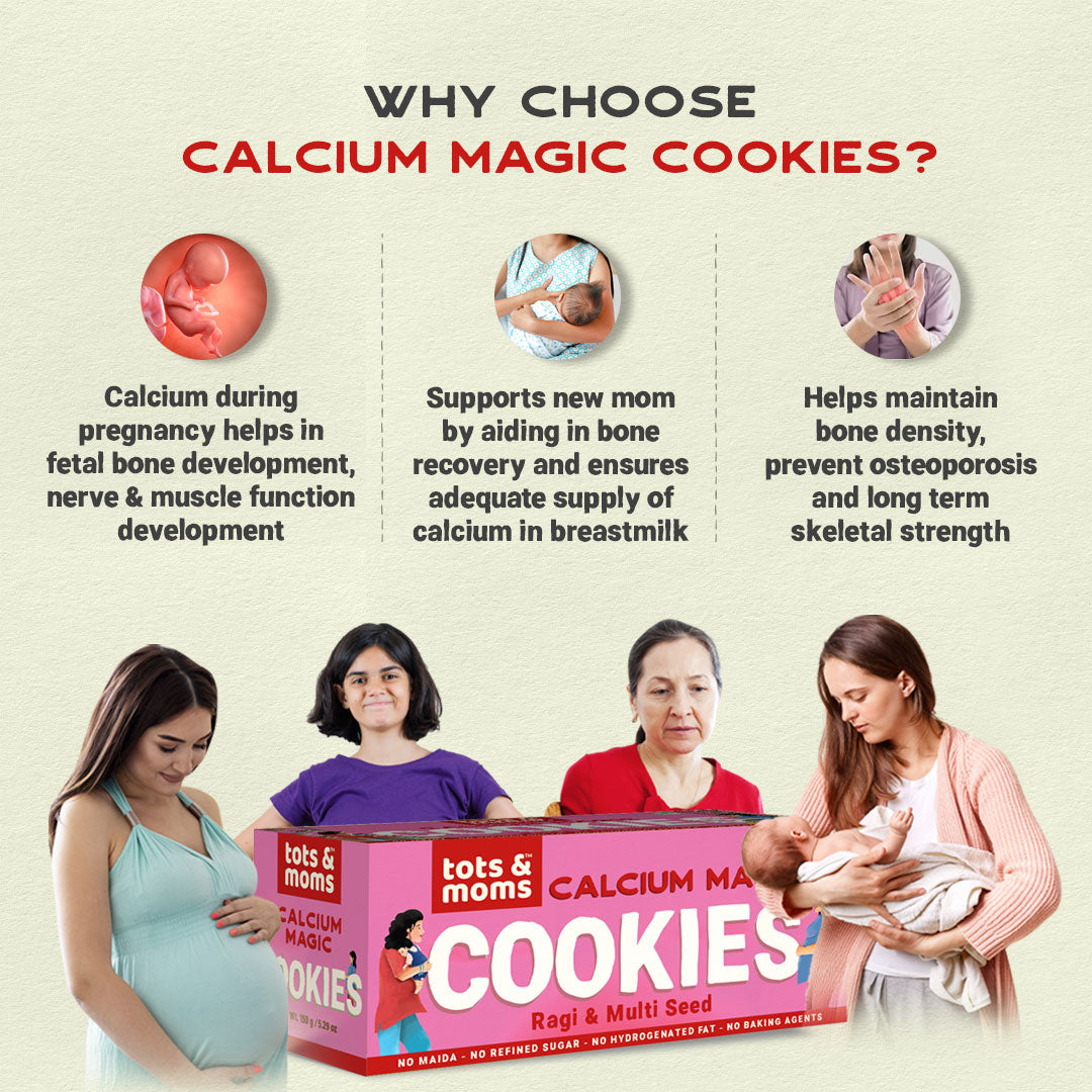 Tots & Moms  Cookies | Mighty Iron | Calcium Magic | Pack of 2 - 150g each