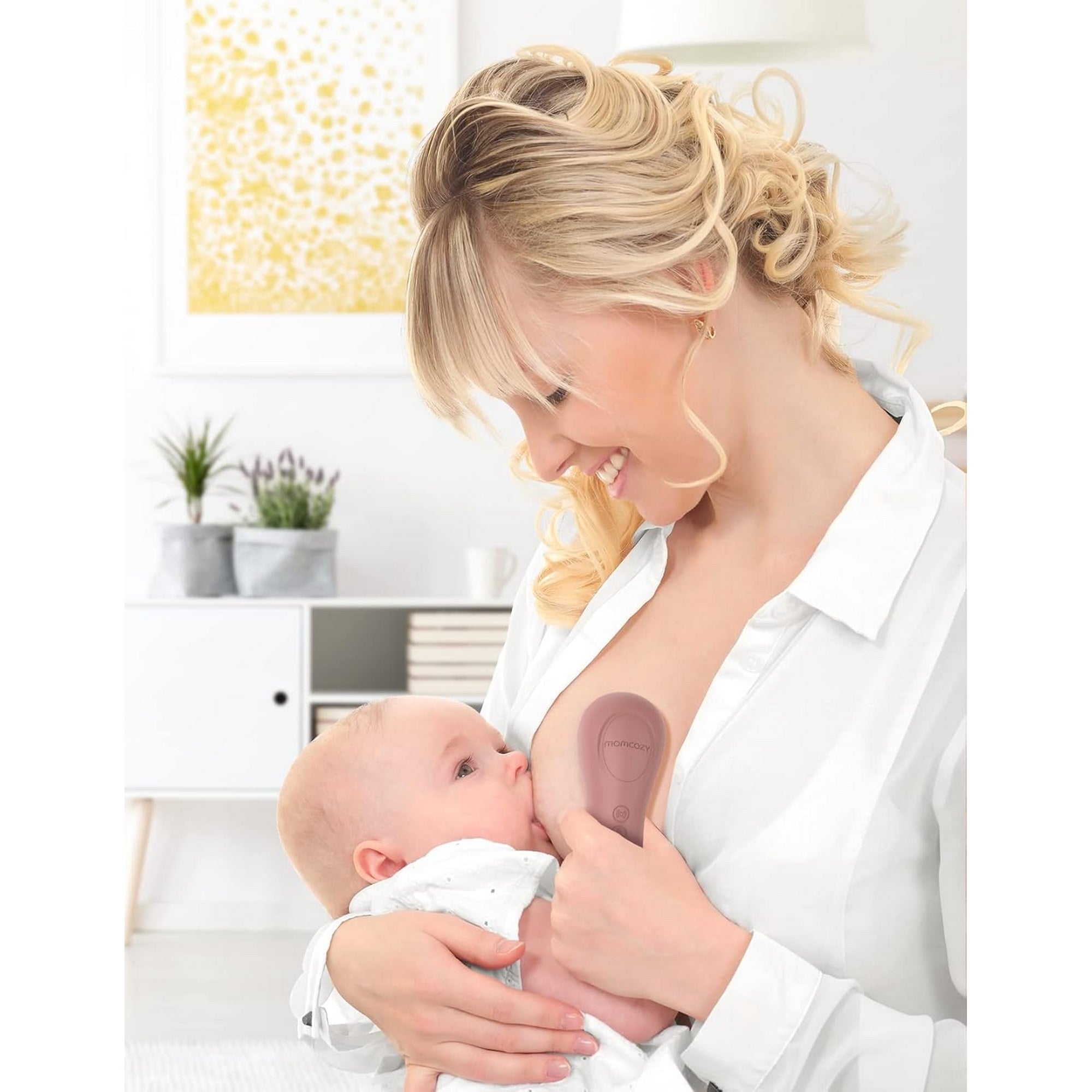 Momcozy 3 - in - 1 Kneading Lactation Breastfeeding Massager Maternity Accessory Maroon - LM012 - CV00BA