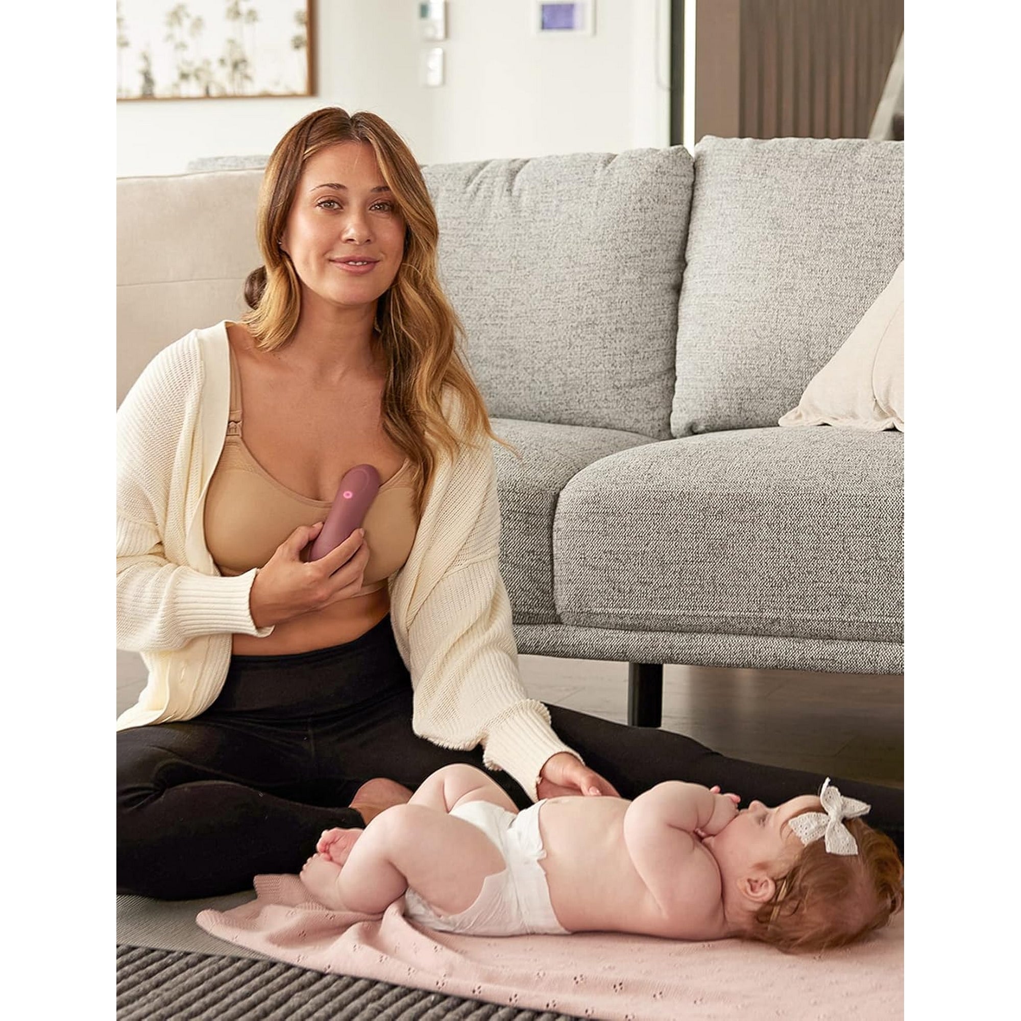 Momcozy 3 - in - 1 Kneading Lactation Breastfeeding Massager Maternity Accessory Maroon - LM012 - CV00BA