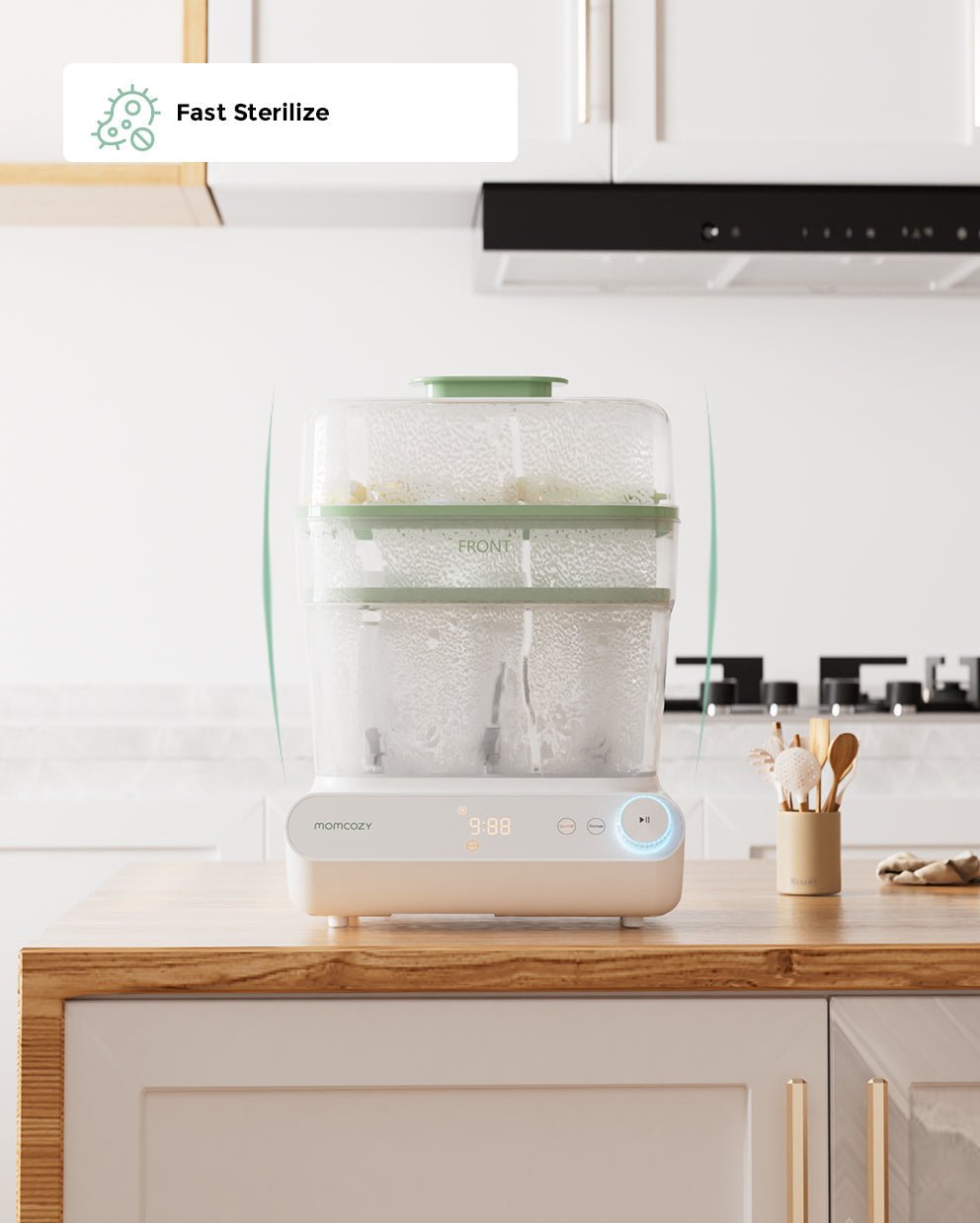 Momcozy 3 Layers Large Bottle Sterilizer and Dryer - Bottle Sterilizer