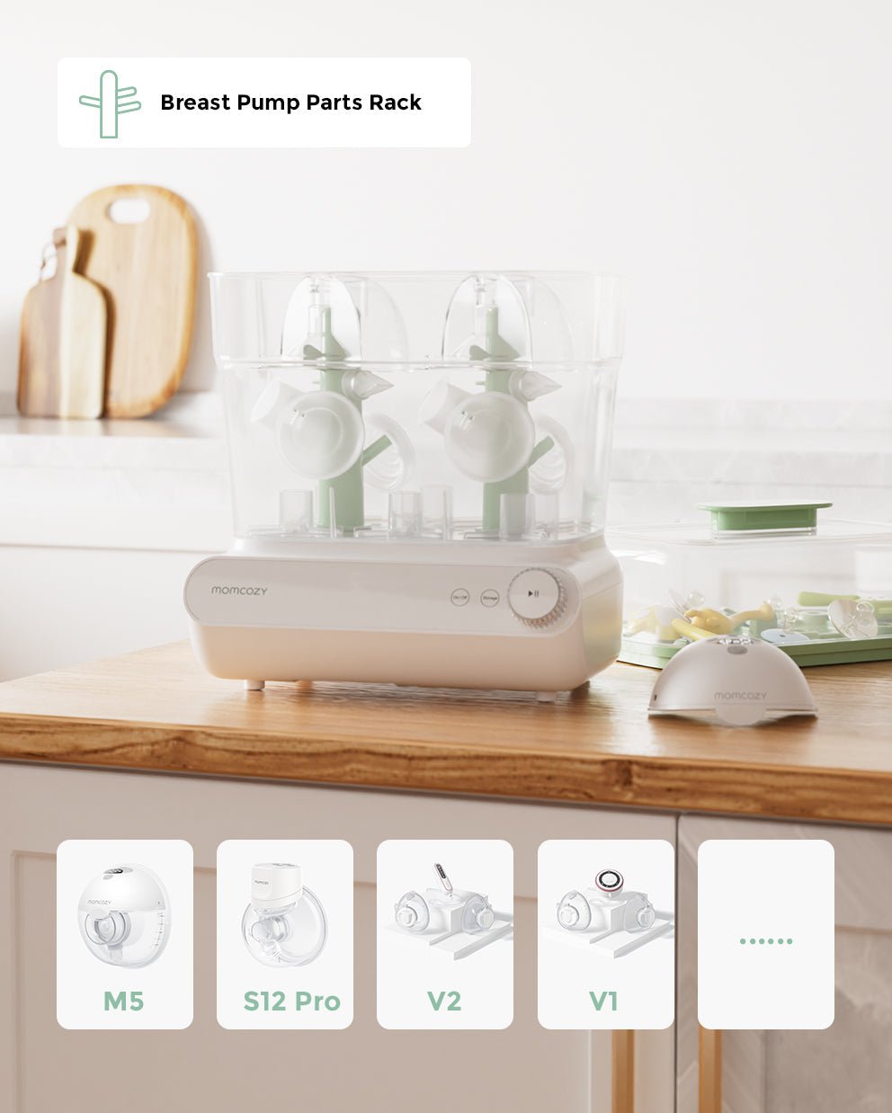 Momcozy 3 Layers Large Bottle Sterilizer and Dryer - Bottle Sterilizer