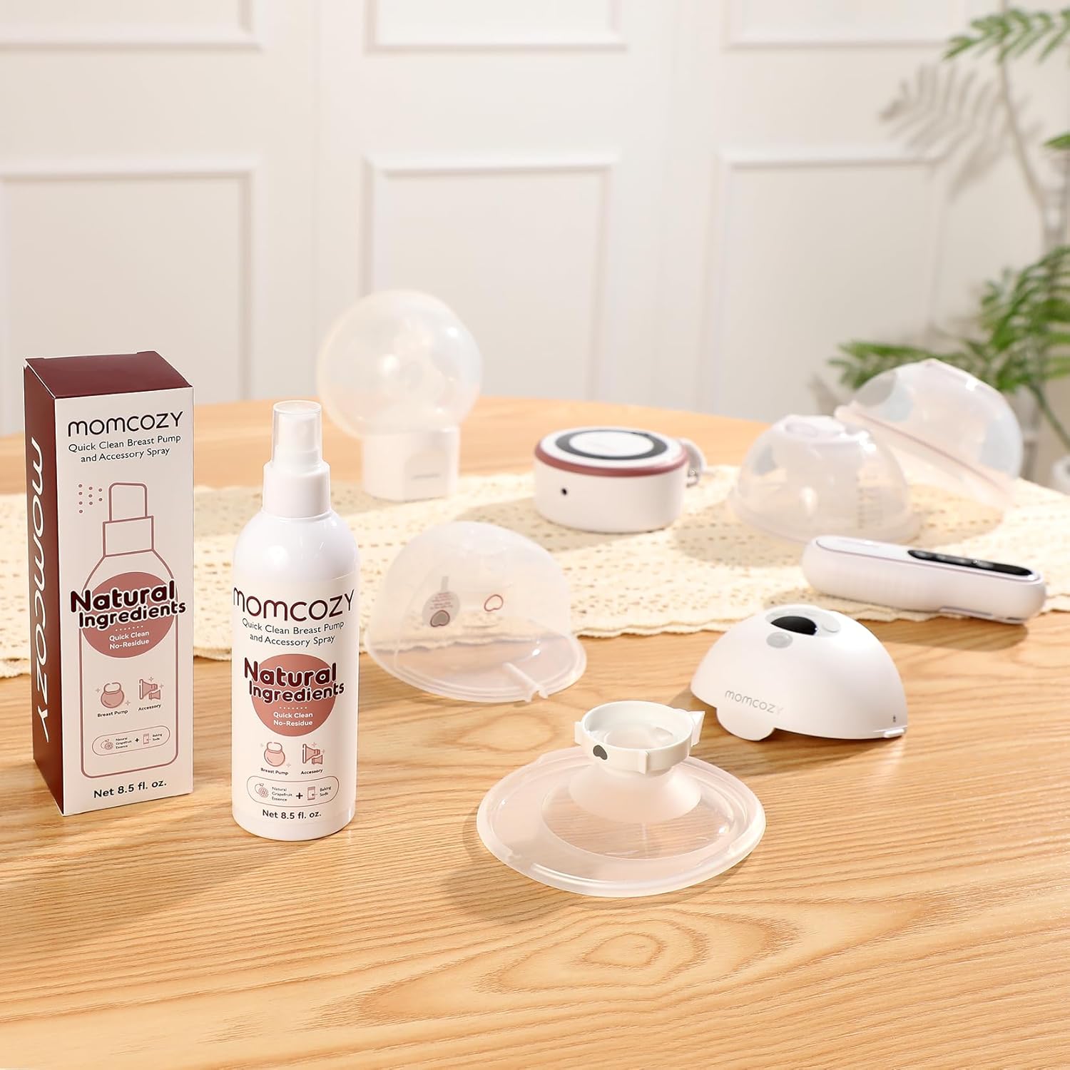 Momcozy Breastfeeding Access Portable Breast Pump Cleaner Spray - 200 Count White - Breast Pump Accessories