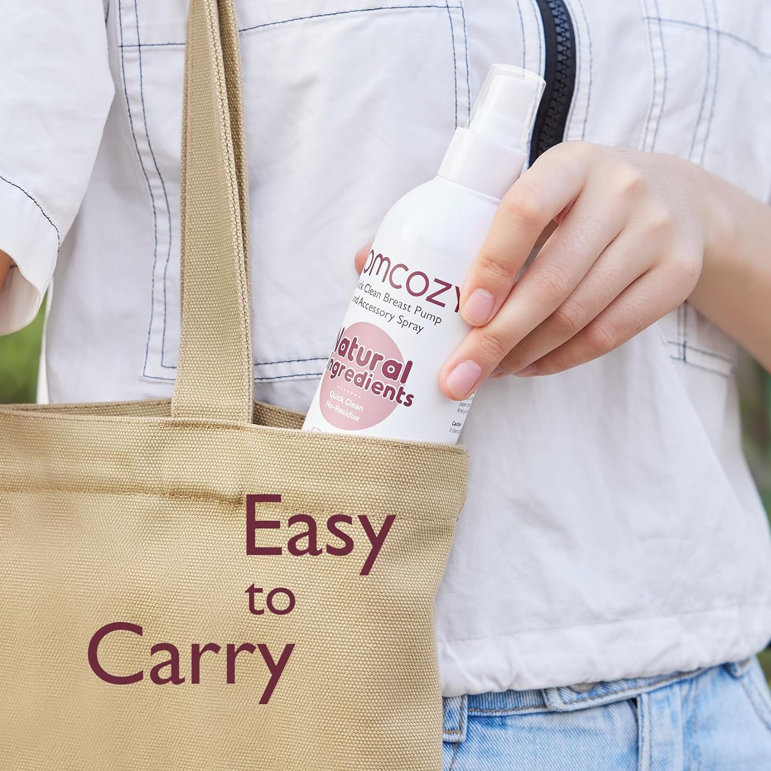 Momcozy Breastfeeding Access Portable Breast Pump Cleaner Spray - 200 Count White - Breast Pump Accessories