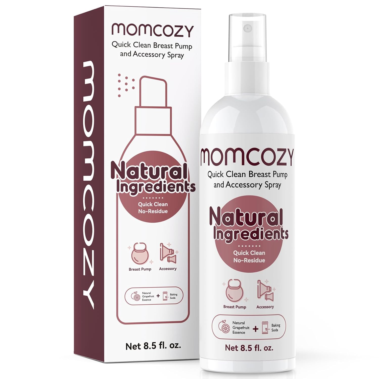 Momcozy Breastfeeding Access Portable Breast Pump Cleaner Spray - 200 Count White - Breast Pump Accessories