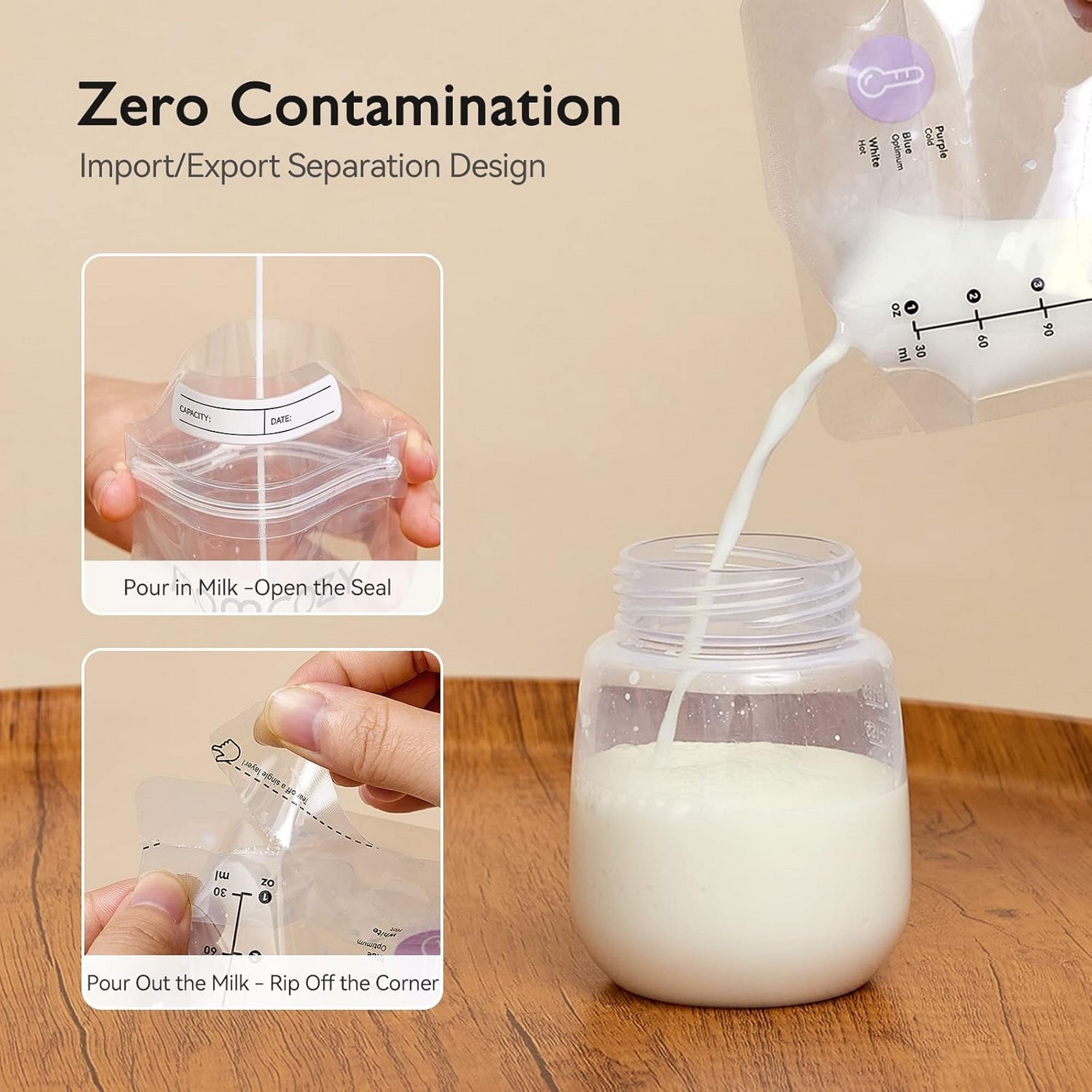 Momcozy Breastmilk Bag 50 pcs Maternity Accessory Transparent - MS002 - NA00NB