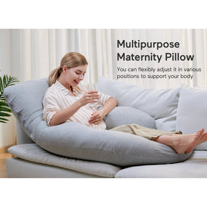 Momcozy G Shaped Cooling Fabric Pregnancy Pillow Maternity Accessory White - PP102 - GR00NB
