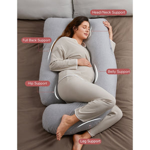 Momcozy G Shaped Cooling Fabric Pregnancy Pillow Maternity Accessory White - PP102 - GR00NB