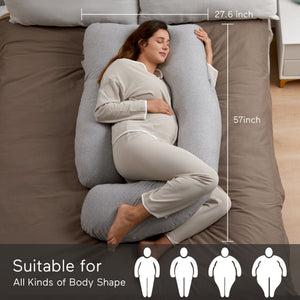 Momcozy G Shaped Cooling Fabric Pregnancy Pillow Maternity Accessory White - PP102 - GR00NB