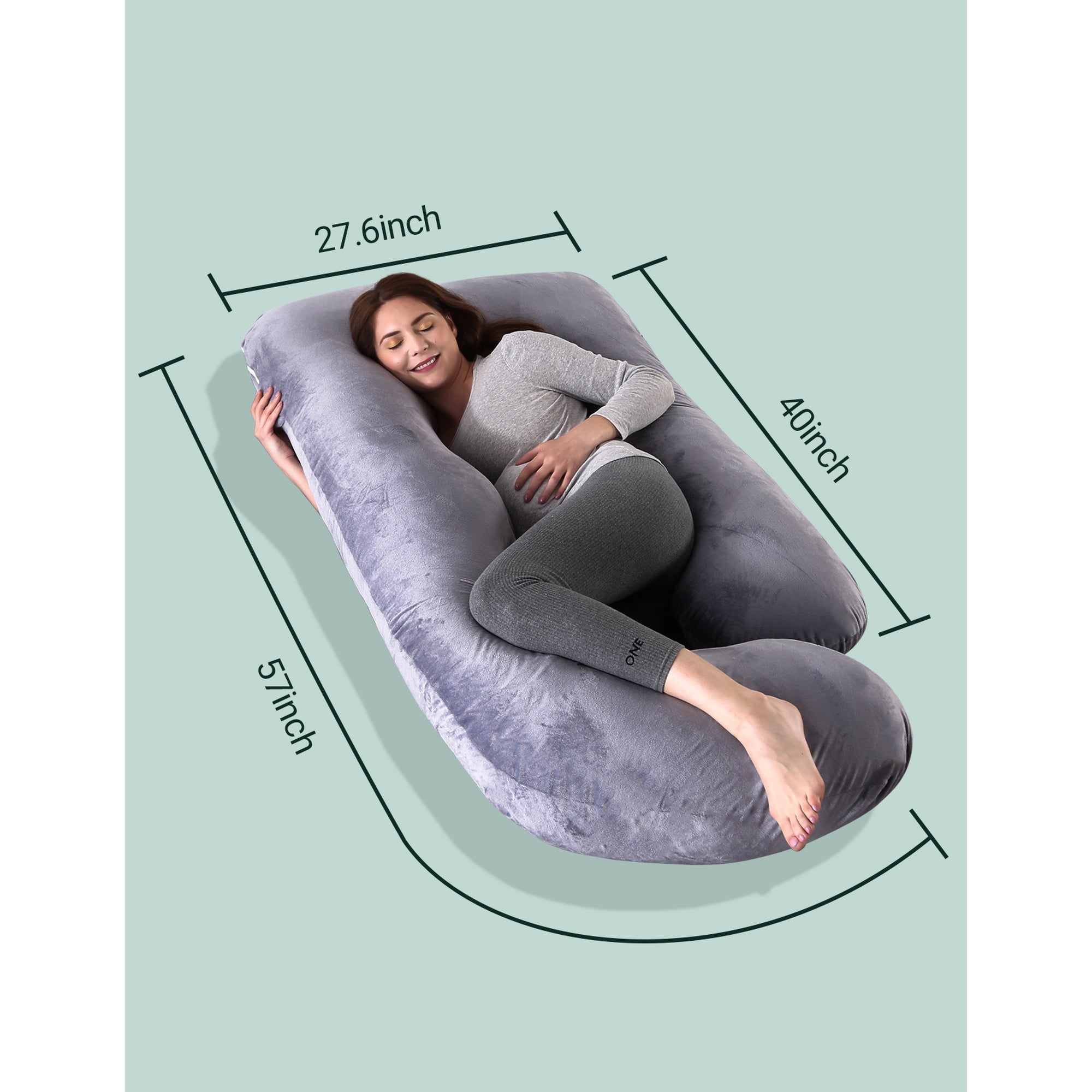Momcozy G Shaped Pregnancy Pillow Maternity Accessory Grey - PP101 - GR00NB