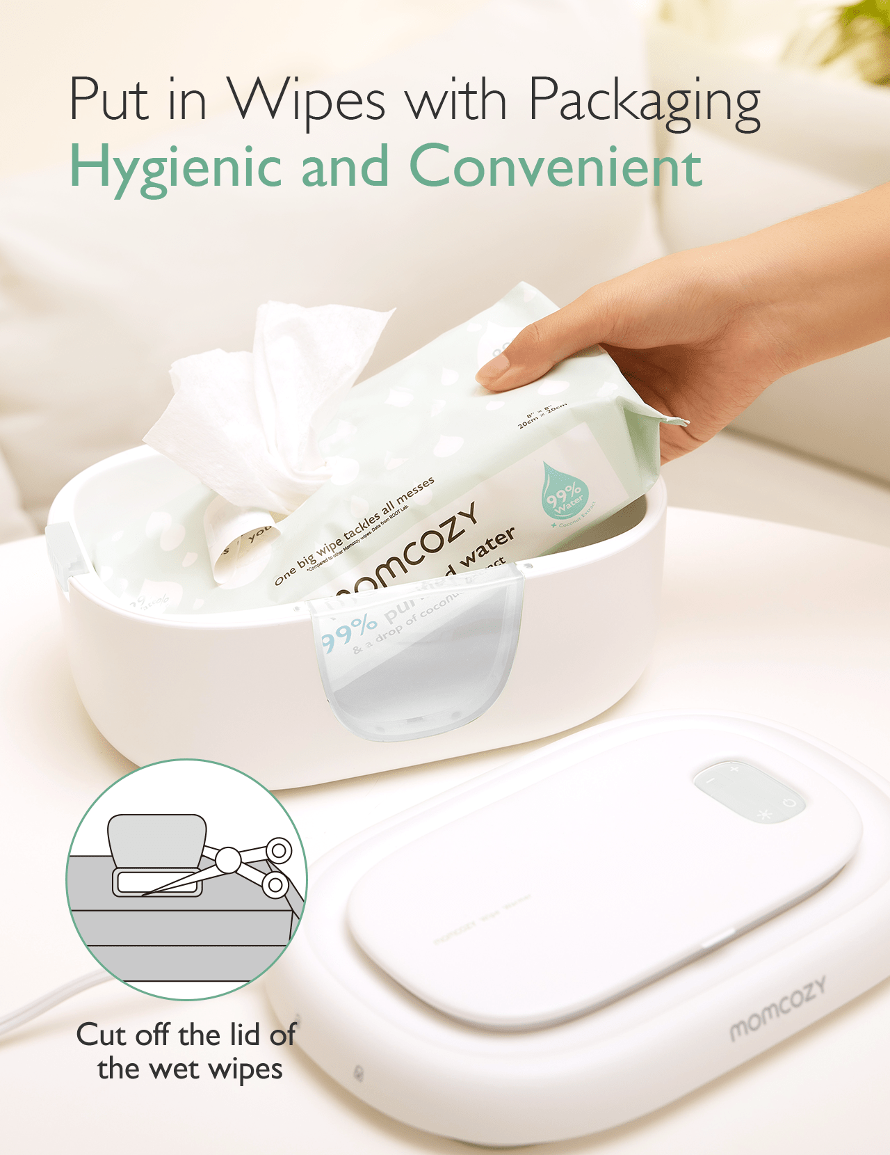 Momcozy Health Care Baby Wipe Warmer White - Wipe Case