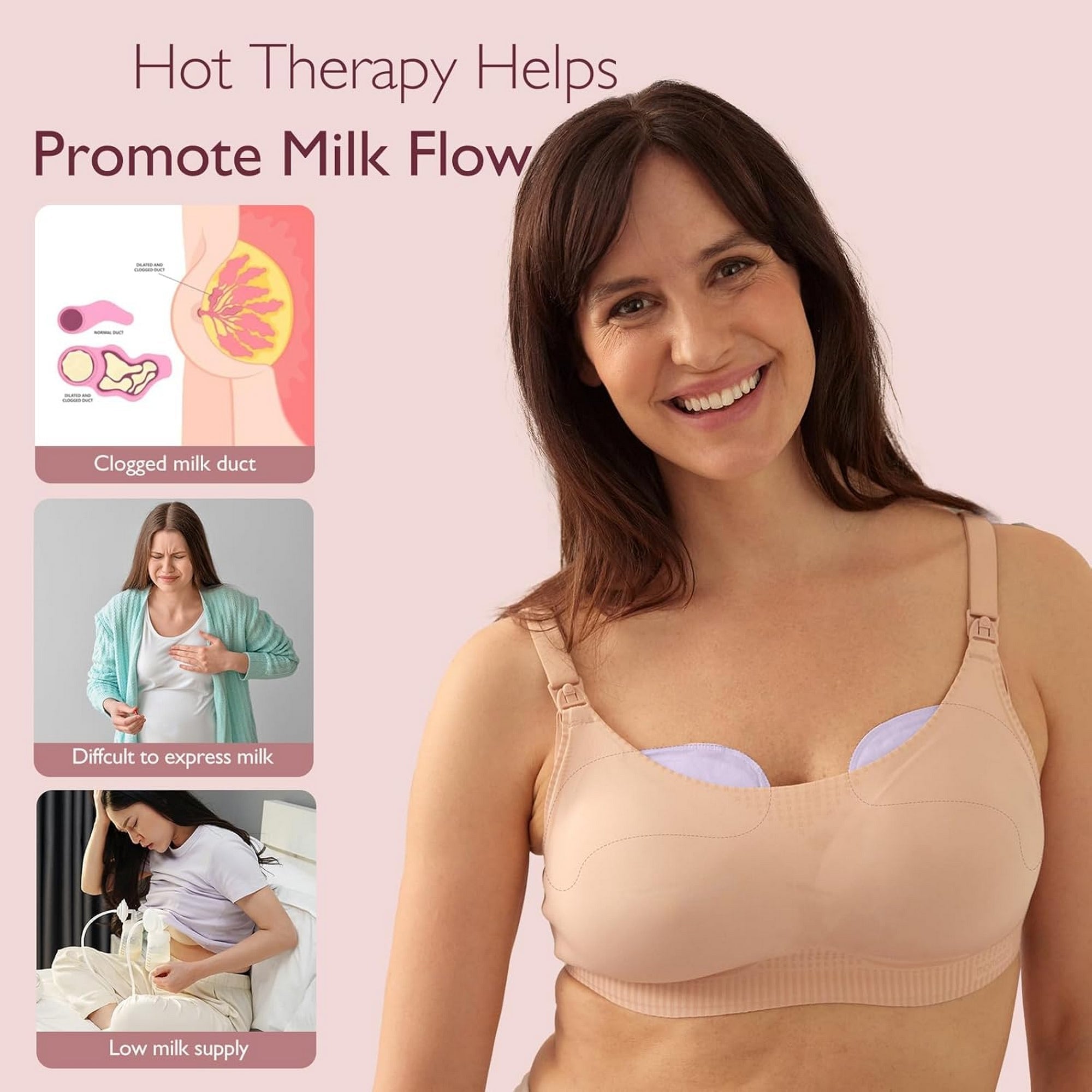 Momcozy Instant Heat Breast Warmers Maternity Accessory White & Lilac - BF007 - NA00NB