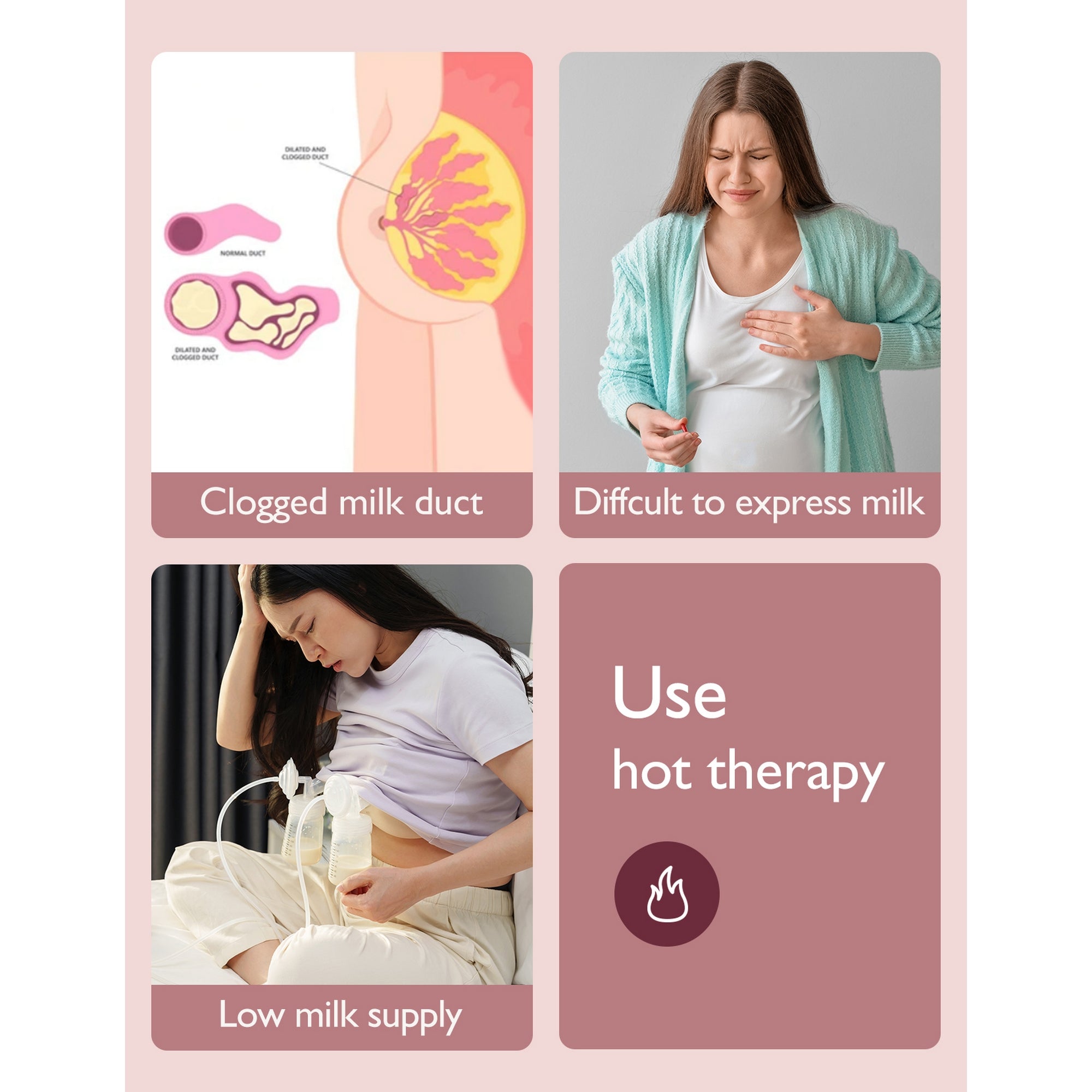 Momcozy Large Reusable Breast Therapy Hot & Cold Breast Pad Maternity Accessory Pink - BF008 - NA00NB