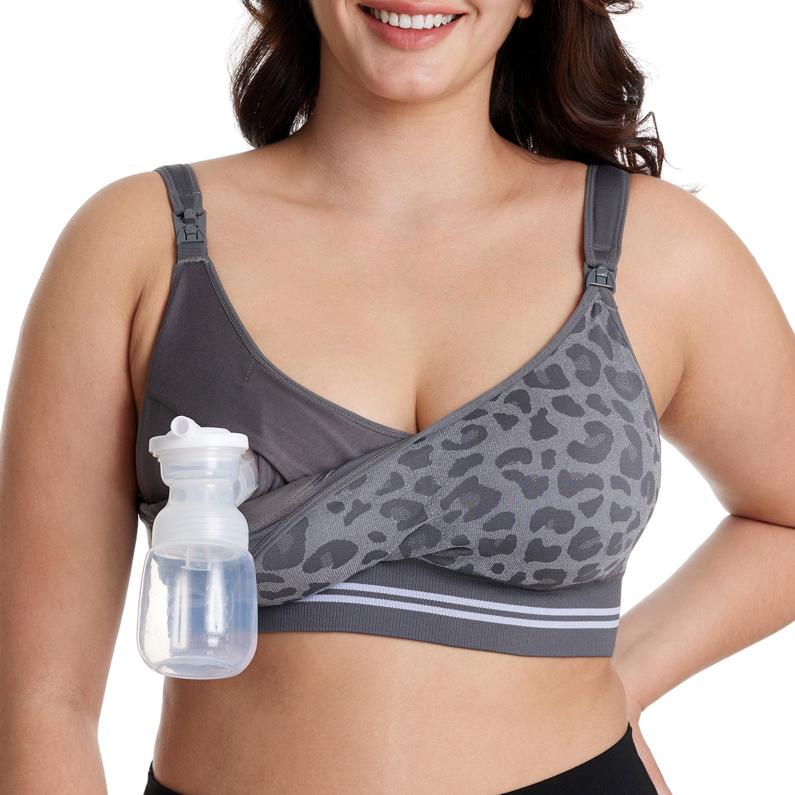 Momcozy Maternity Accessory 4 - in - 1 Hands - Free Pumping Bra - Leopard - S Maternity Bra