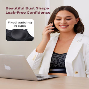 Momcozy Maternity Accessory 4-in-1 Hands-Free Pumping Bra-Leopard Black - M Maternity Bra
