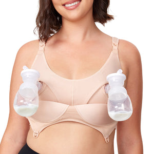 Momcozy Maternity Accessory 4 - in - 1 Hands - Free Pumping Bra - Skin - S Maternity Bra