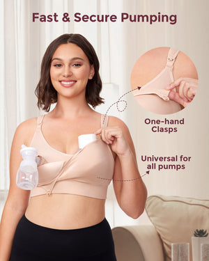 Momcozy Maternity Accessory 4 - in - 1 Hands - Free Pumping Bra - Skin - S Maternity Bra