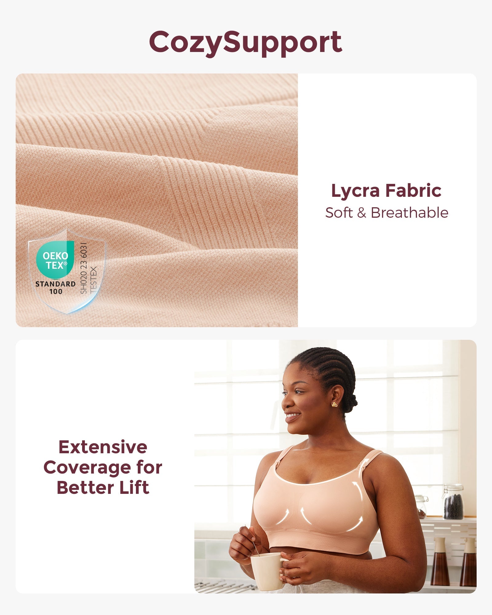 Momcozy Maternity Accessory 4 - in - 1 Hands - Free Pumping Bra - Skin - S Maternity Bra