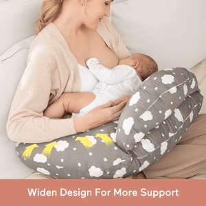 Momcozy Maternity Accessory Adjustable Nursing Pillow Grey & White - Maternity Pillow
