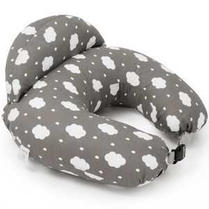 Momcozy Maternity Accessory Adjustable Nursing Pillow Grey & White - Maternity Pillow