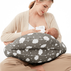Momcozy Maternity Accessory Adjustable Nursing Pillow Grey & White - Maternity Pillow