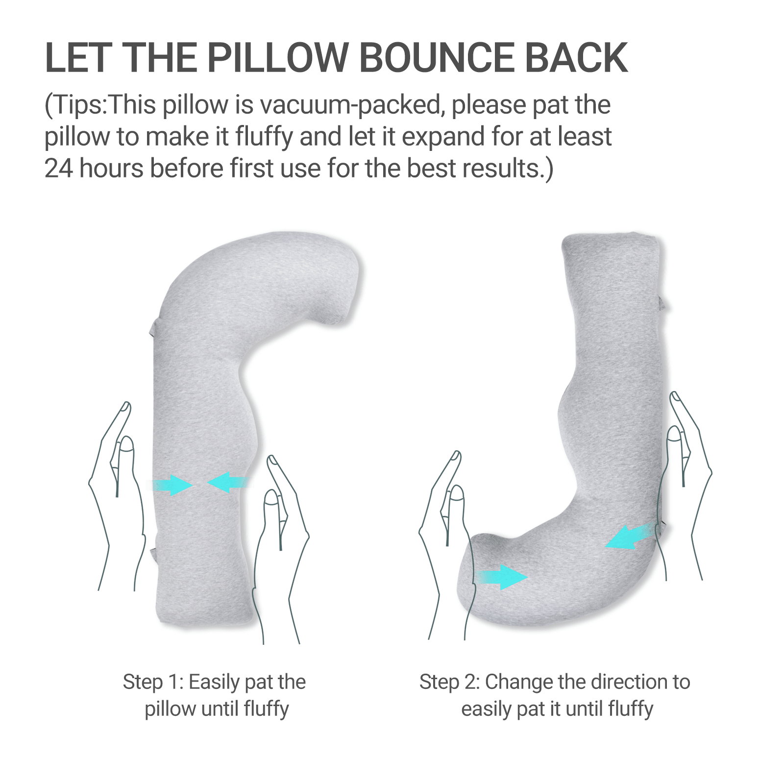 Momcozy Maternity Accessory J Shaped Maternity Body Pillow Grey - Maternity Pillow