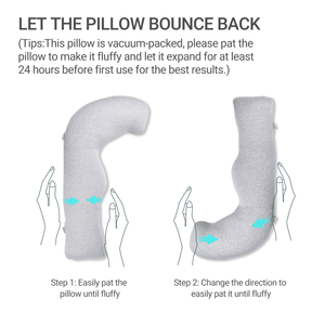 Momcozy Maternity Accessory J Shaped Maternity Body Pillow Grey - Maternity Pillow