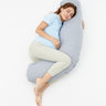 Momcozy Maternity Accessory J Shaped Maternity Body Pillow Grey - Maternity Pillow