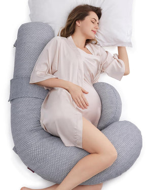 Momcozy Maternity Accessory Original F Shaped adjustable Maternity Pillow Grey - Maternity Pillow