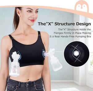 Momcozy Maternity Accessory YN08 - Hands - Free Pumping Bra - Black - XS Maternity Bra