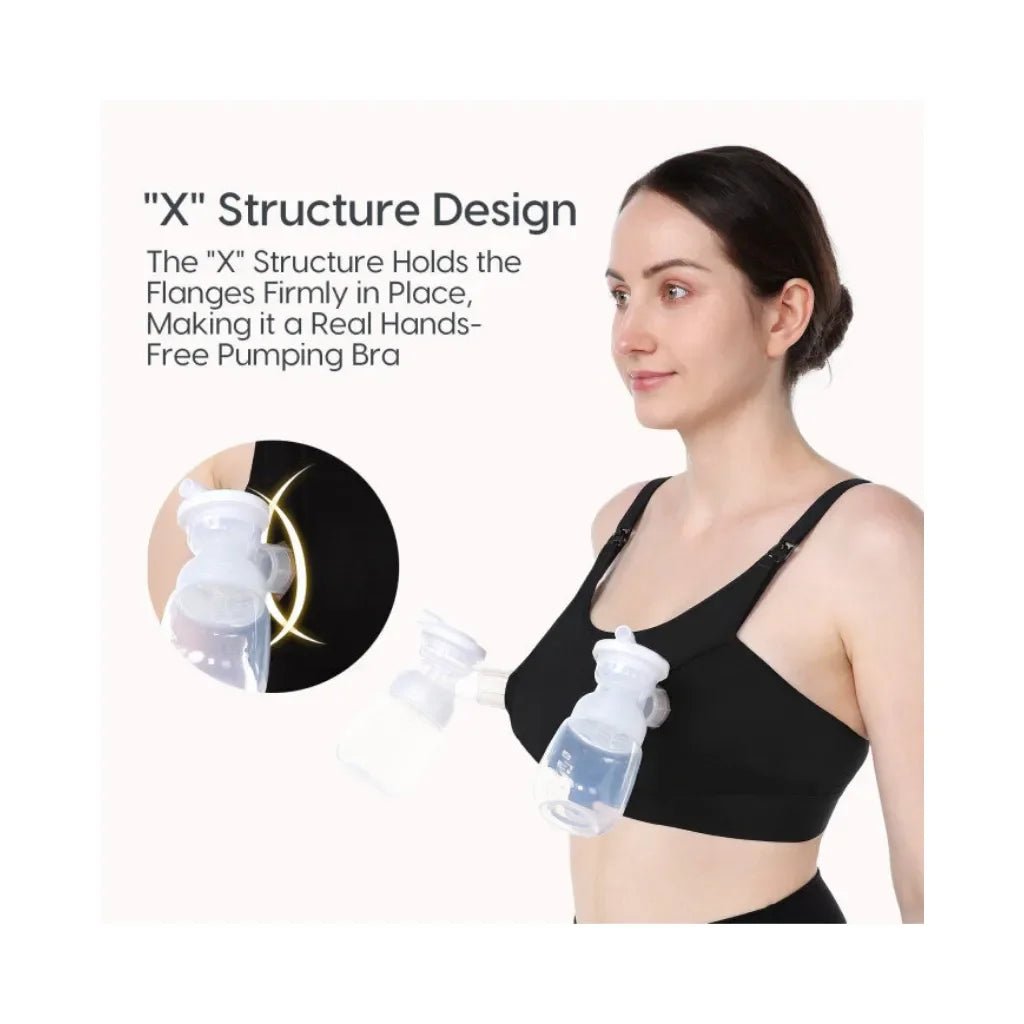 Momcozy Maternity Accessory YN08 - Hands - Free Pumping Bra - Black - XS Maternity Bra