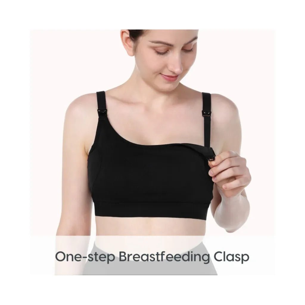 Momcozy Maternity Accessory YN08 - Hands - Free Pumping Bra - Black - XS Maternity Bra
