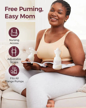 Momcozy Maternity Accessory YN08 - Hands - Free Pumping Bra - Skin - S Maternity Bra