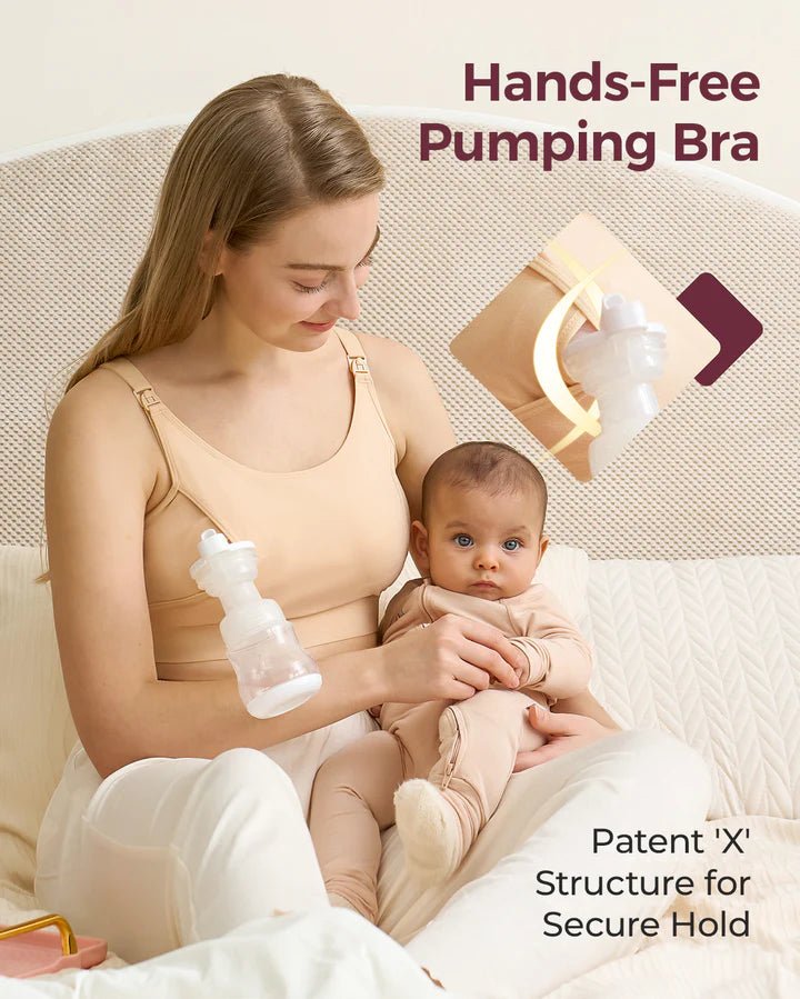 Momcozy Maternity Accessory YN08 - Hands - Free Pumping Bra - Skin - S Maternity Bra