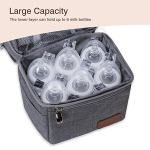 Momcozy Milk Bags  Multi - Function Breastmilk Cooler Bag Grey - Breastmilk Storage Bag