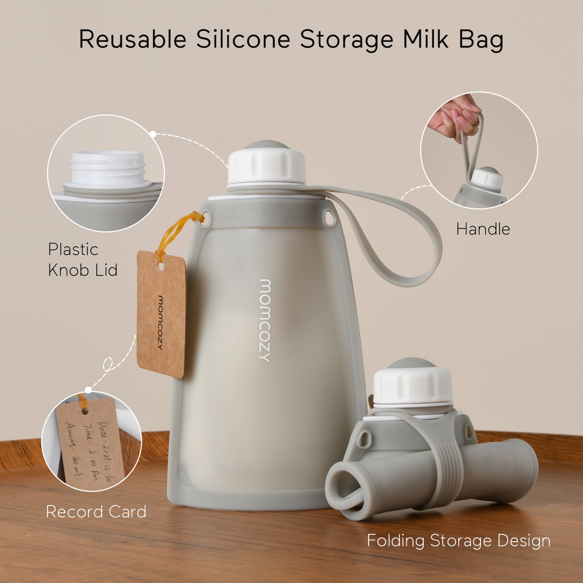 Momcozy Silicone Milk Storage Bags 2pcs Maternity Accessory Purple and White - MS010 - PY00NB