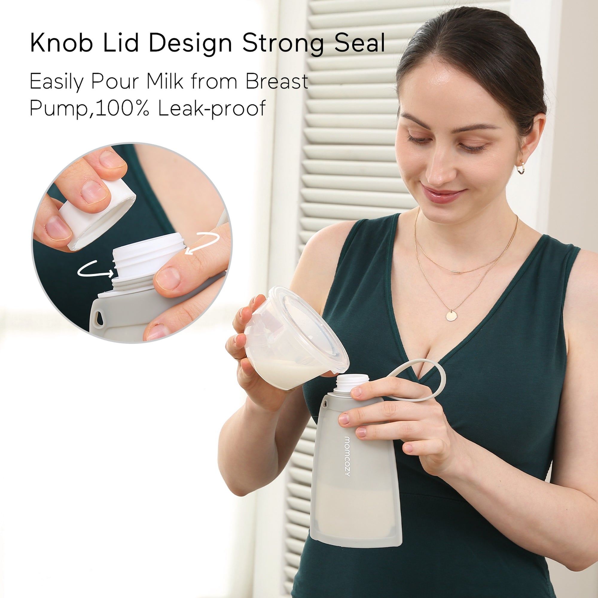 Momcozy Silicone Milk Storage Bags 2pcs Maternity Accessory Purple and White - MS010 - PY00NB