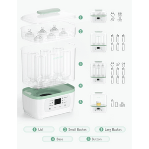 Momcozy Sterilizers & Warmer 8 in 1 Sterilizer and Dryer White - Bottle Sterilizer