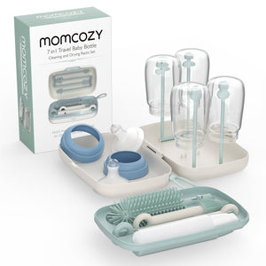 Momcozy Weaning Accessories Push - Press Design Bottle Brush Kit - Classic Style Green - Bottle Cleaning Accessories
