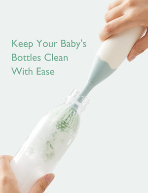 Momcozy Weaning Accessories Push - Press Design Bottle Brush Kit - Press Bubble Style Green - Cleaning Brush Set