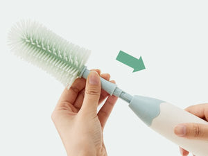 Momcozy Weaning Accessories Push - Press Design Bottle Brush Kit - Press Bubble Style Green - Cleaning Brush Set