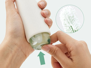 Momcozy Weaning Accessories Push - Press Design Bottle Brush Kit - Press Bubble Style Green - Cleaning Brush Set