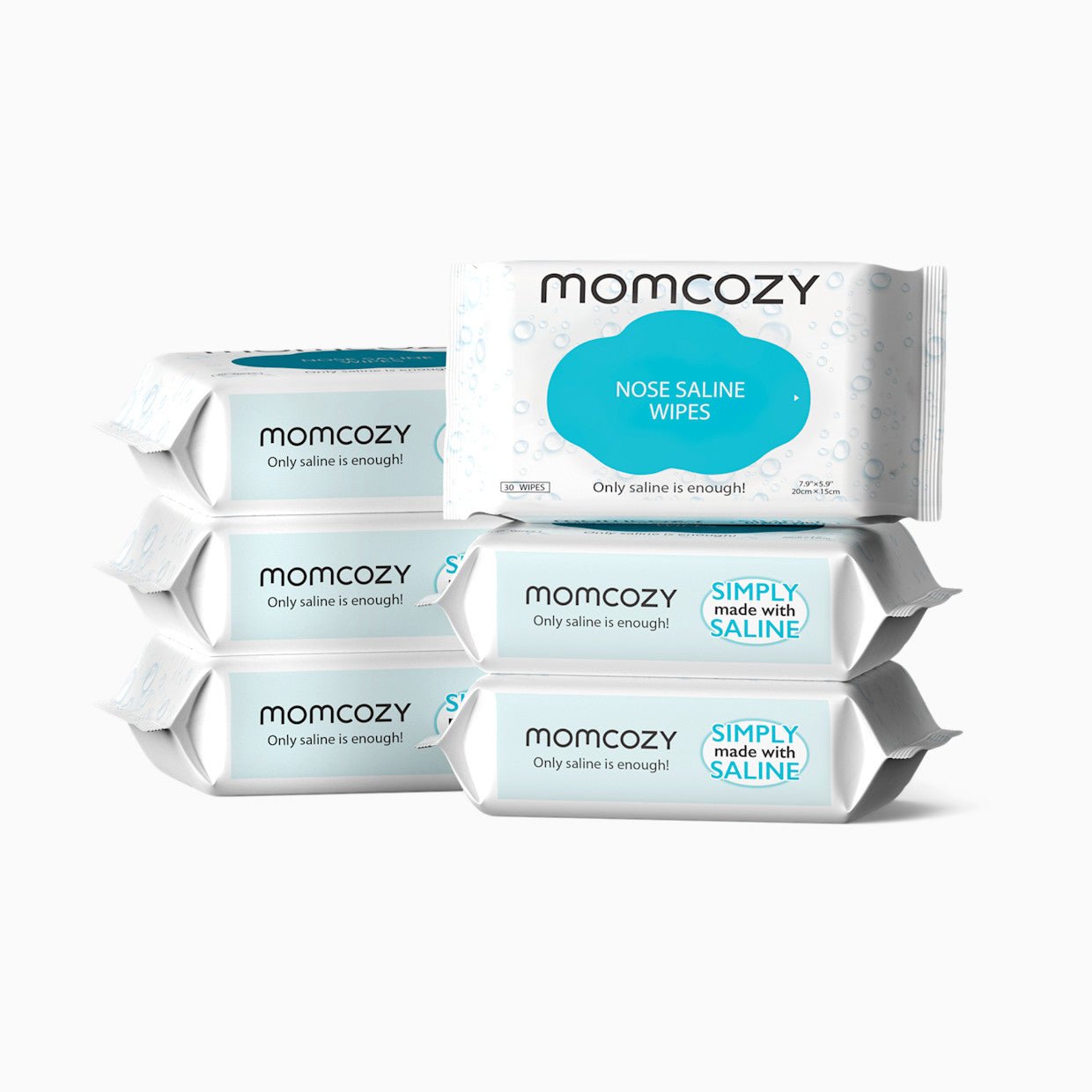 Stack of 6 Momcozy Nose Saline Wipes