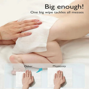 Momcozy Wipes Nose Saline Baby Wipes - 90 Count (Pack of 3) White - Wipe Case