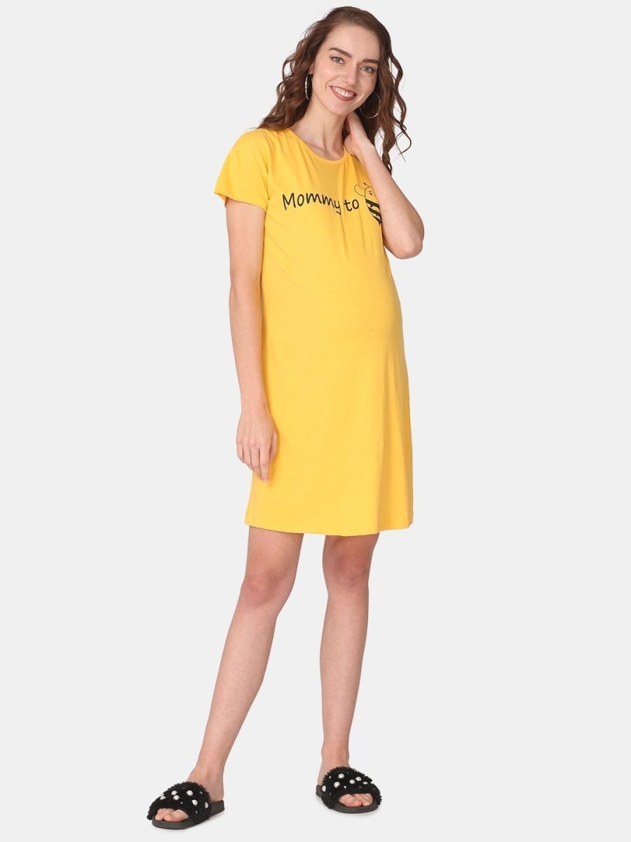 Mommy To Bee Maternity T- Shirt Dress - NW-MYBE-S