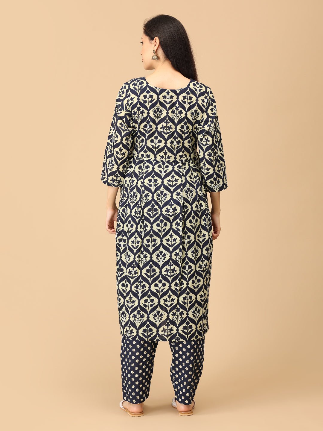 Monoblue Maternity and Nursing Kurta Set With Dupatta - MEW - SK - MNBL - S