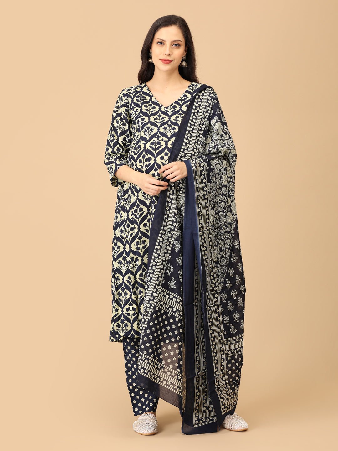 Monoblue Maternity and Nursing Kurta Set With Dupatta - MEW - SK - MNBL - S