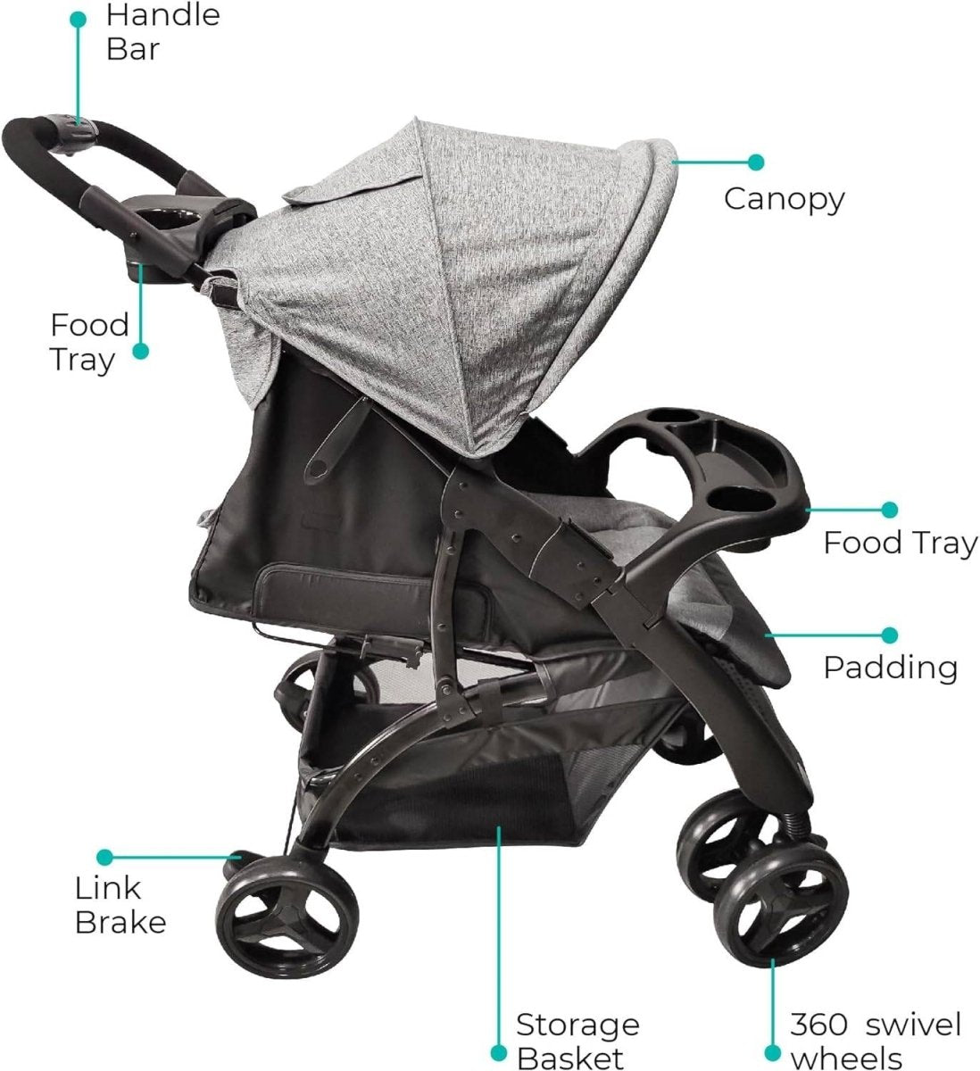 Moon Aria Go Travel System Dark Grey - MNNPRMT44
