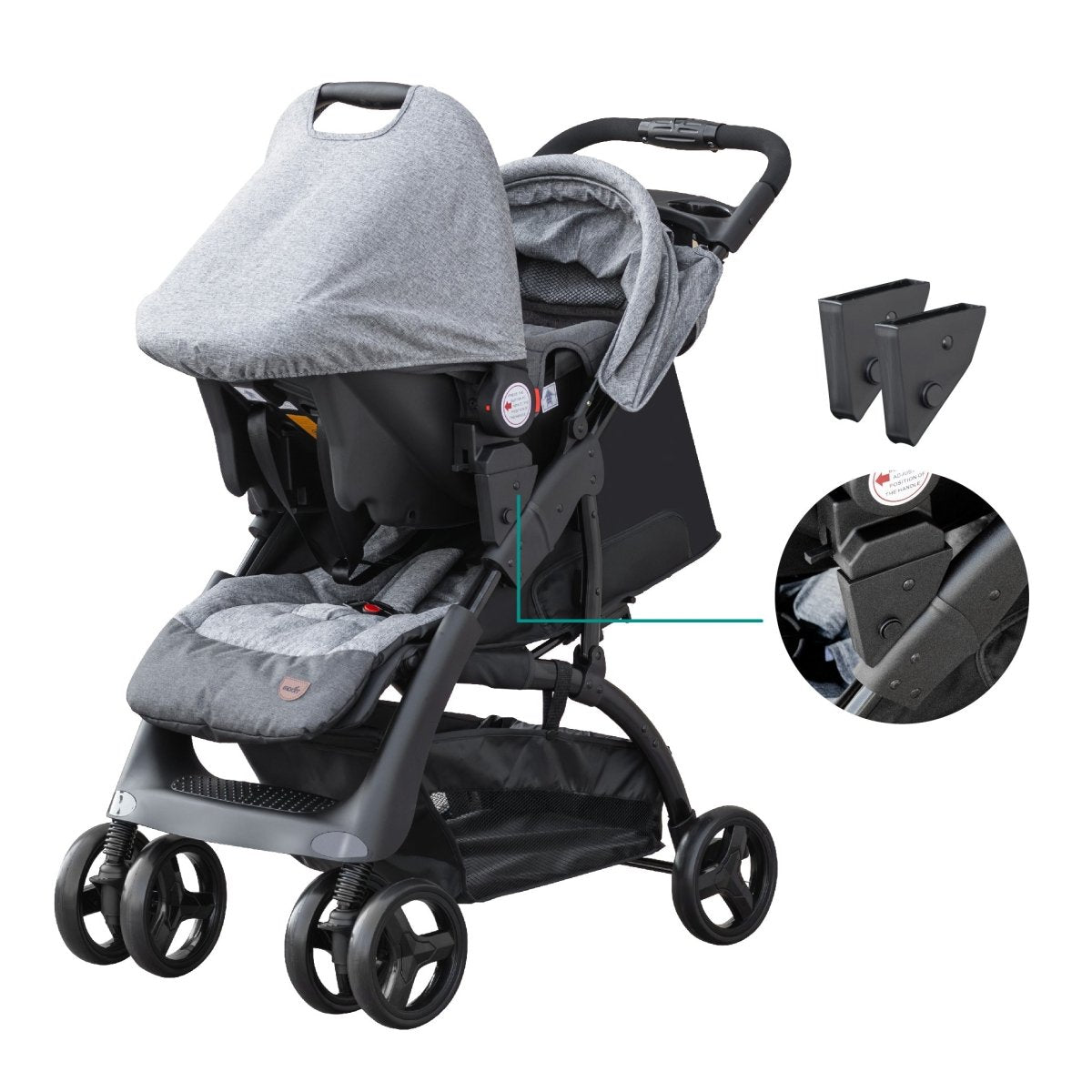 Moon Aria Go Travel System Dark Grey - MNNPRMT44