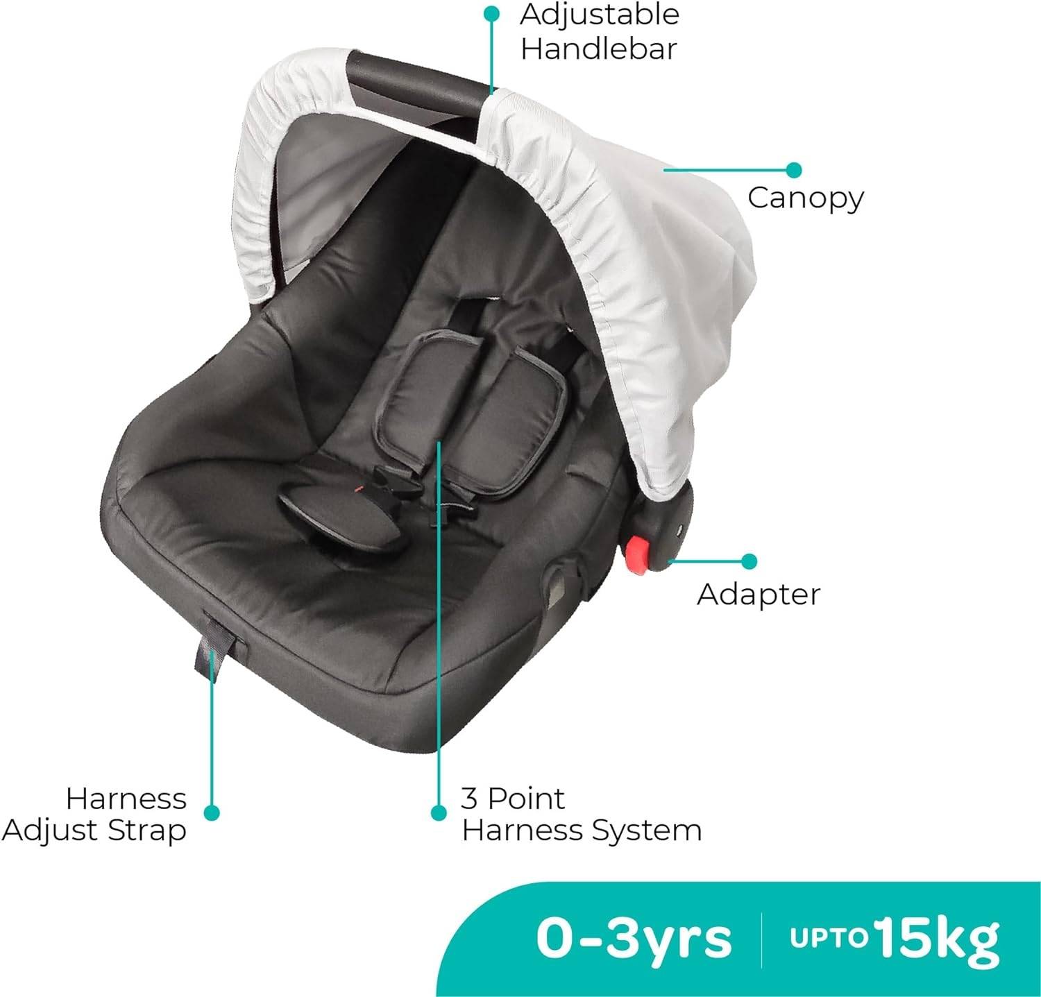 Moon Aria Go Travel System Lite Grey - MNNPRMT46