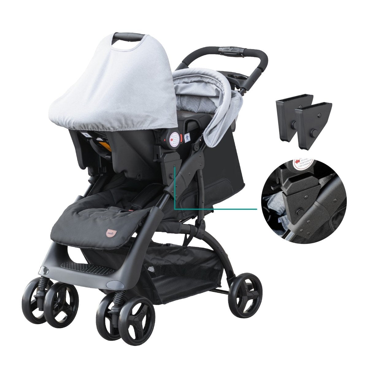 Moon Aria Go Travel System Lite Grey - MNNPRMT46